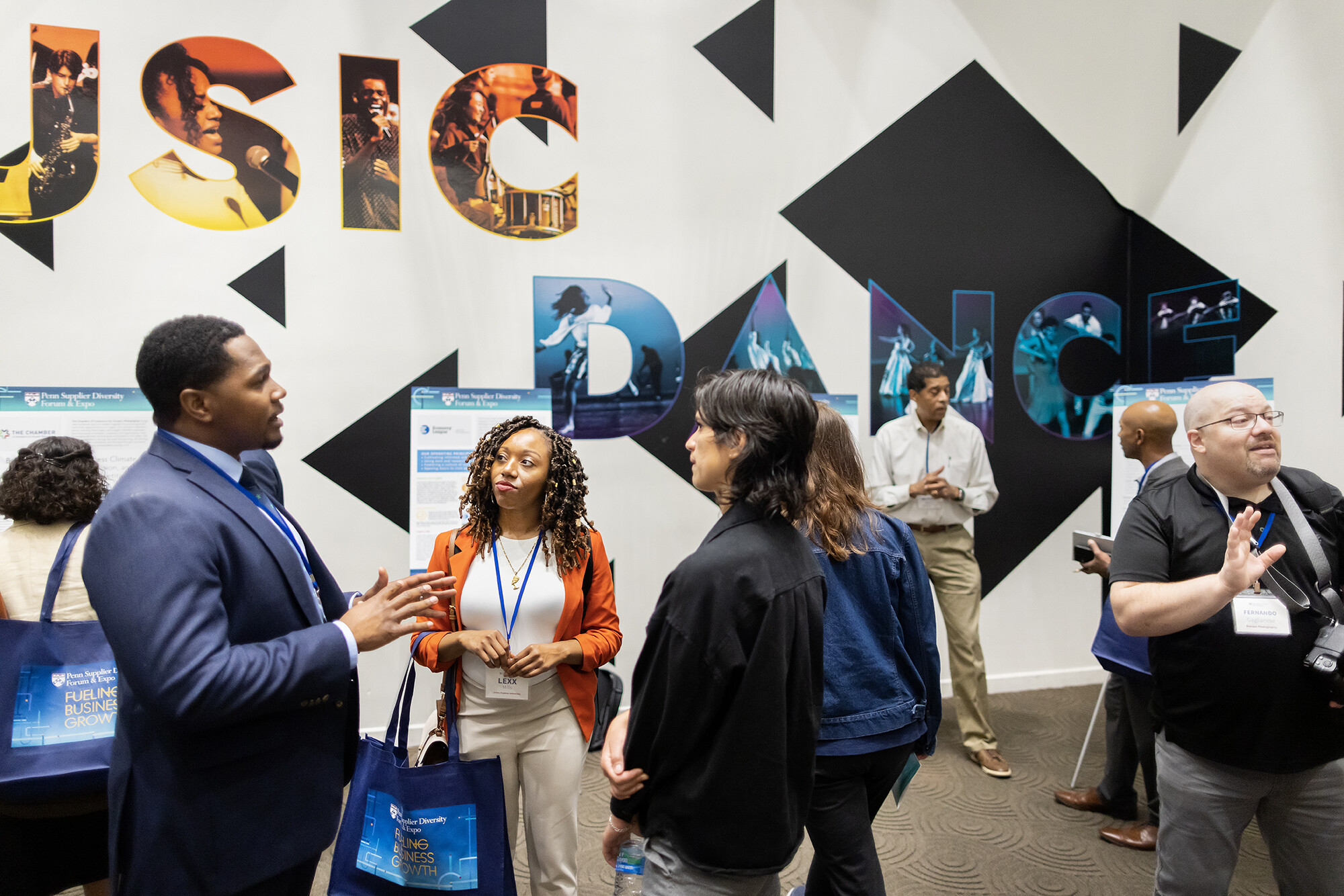 People speaking with each other at the Diversity Supplier Expo.