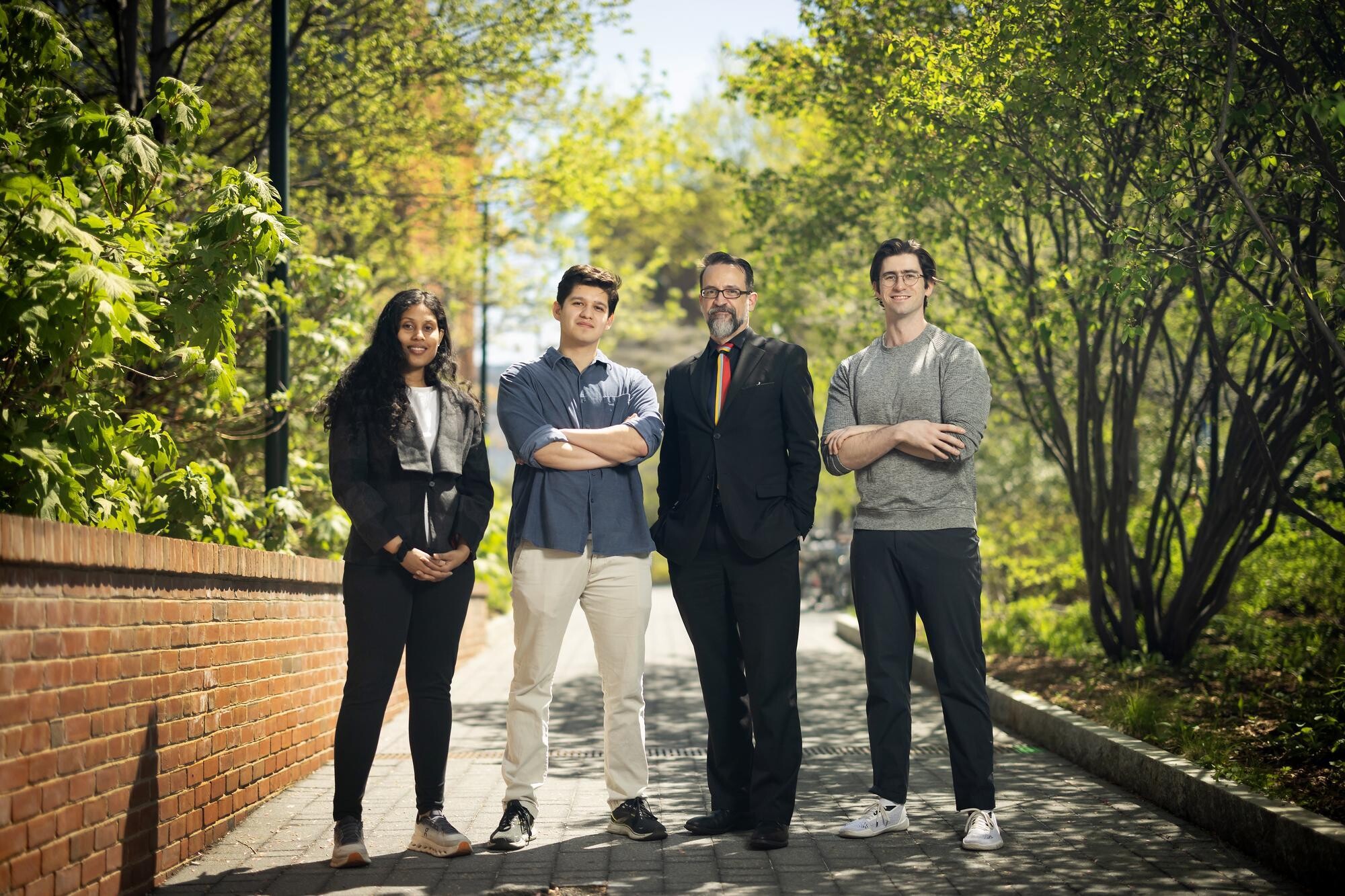 From left: Shreya Arya, Miguel Lopez, Rob Ghrist, and Julian Gould