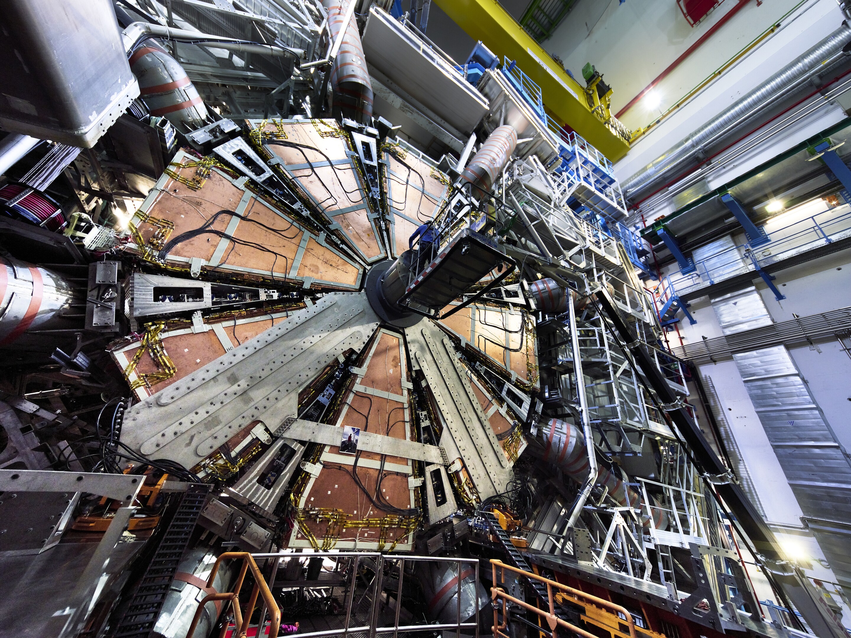 Close-up of ATLAS detector at CERN.