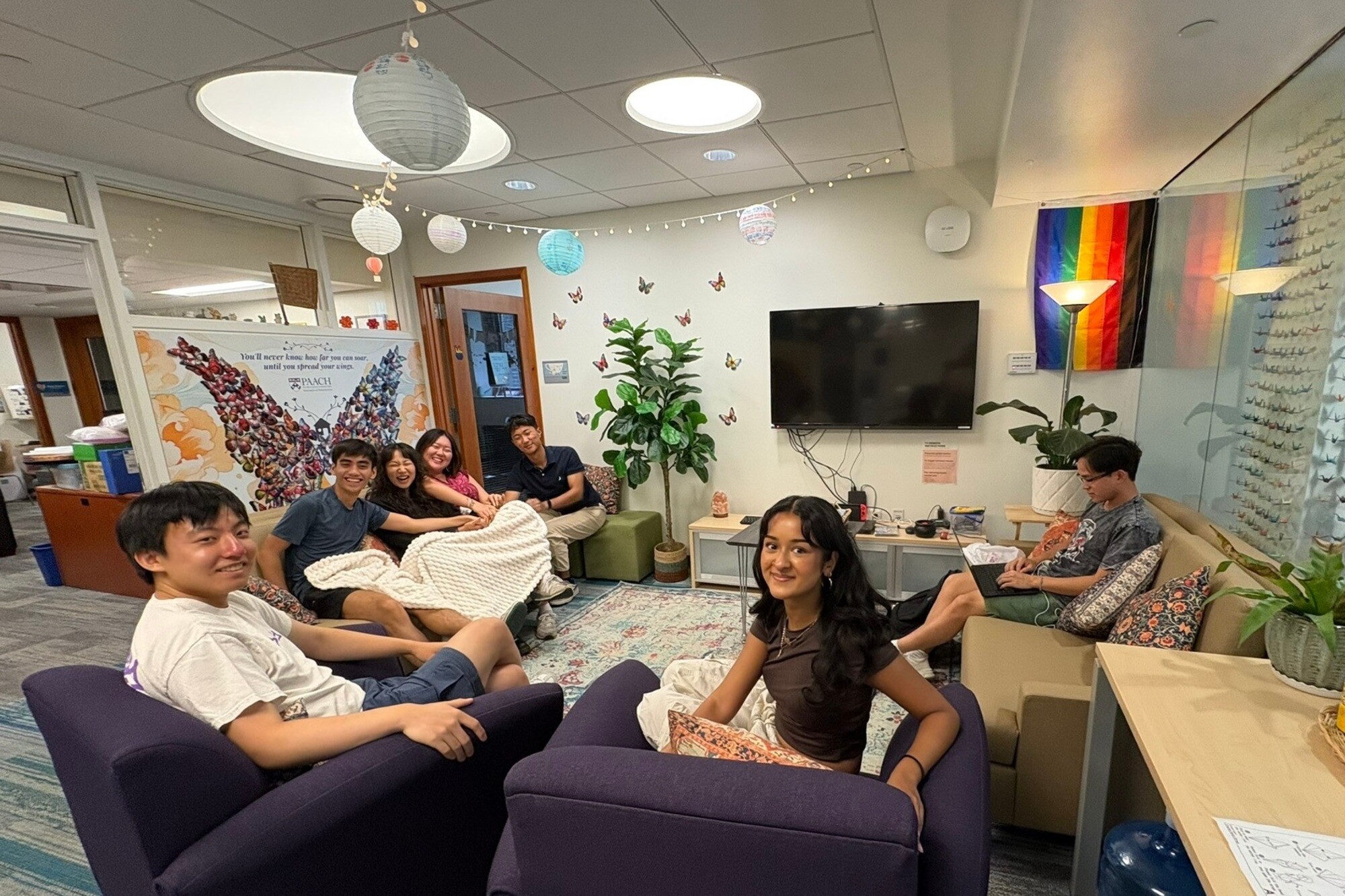 Students relax in the PAACH space.