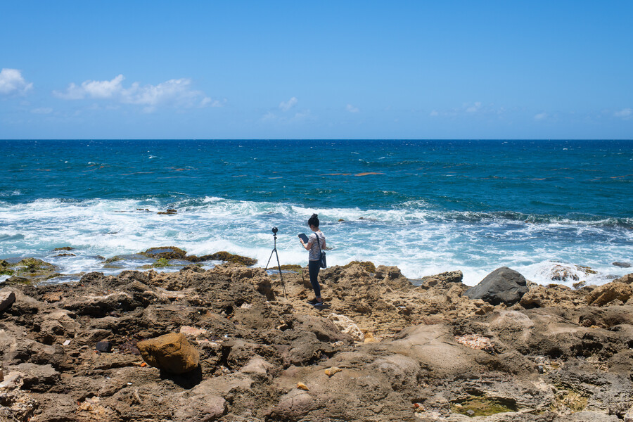 VR camera on the beach