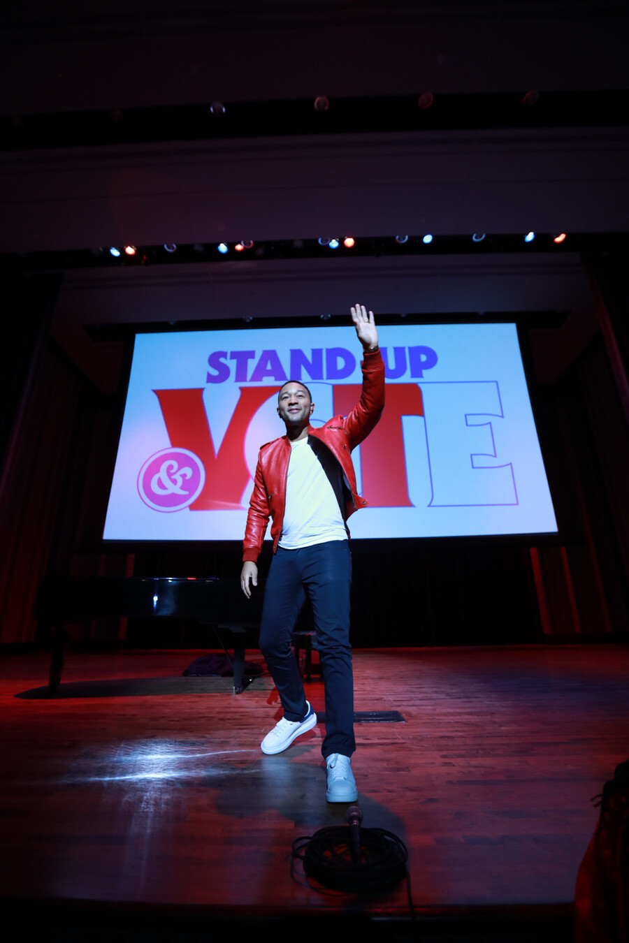 John Legend waves to crowd