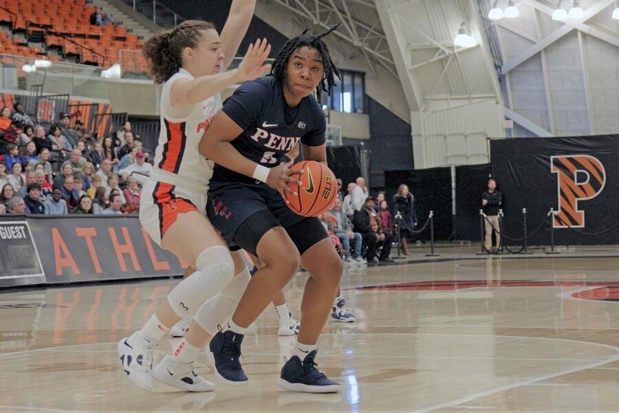 Obi makes a move to the basket against Princeton.