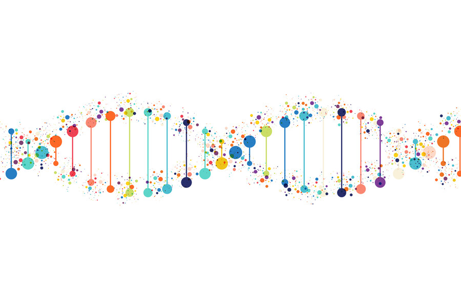 String of colorful DNA.