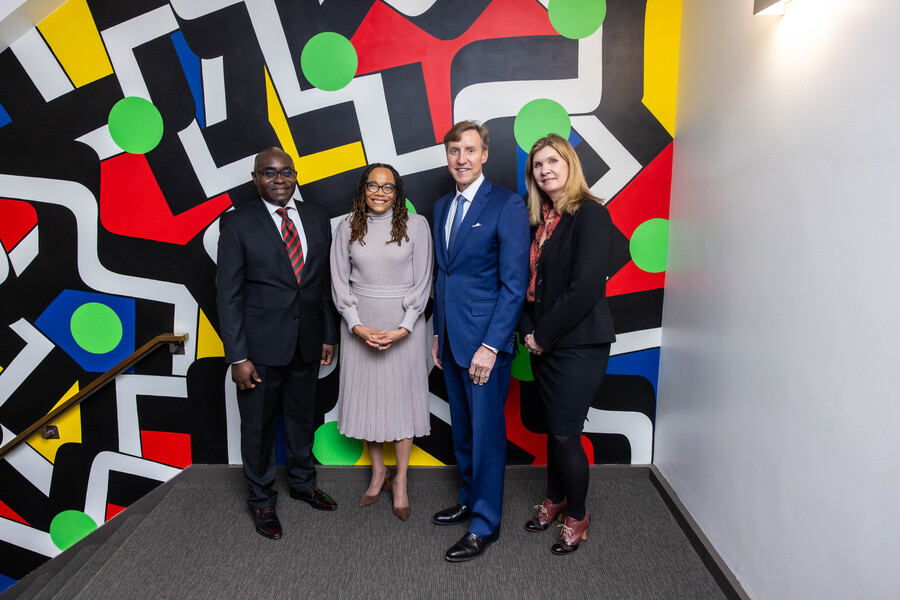 Wale Adebanwi, PIK Professor Dorothy Roberts, Interim President J. Larry Jameson, and Walter H. Annenberg Dean Sarah Banet-Weiser.
