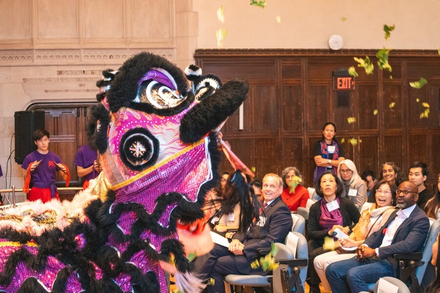 The Penn Lions perform during the PAACH anniversary event.