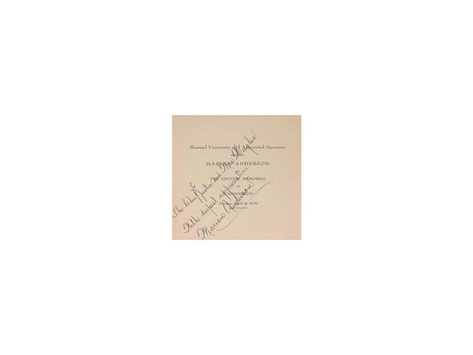 Penn Libraries Marian Anderson Invitation