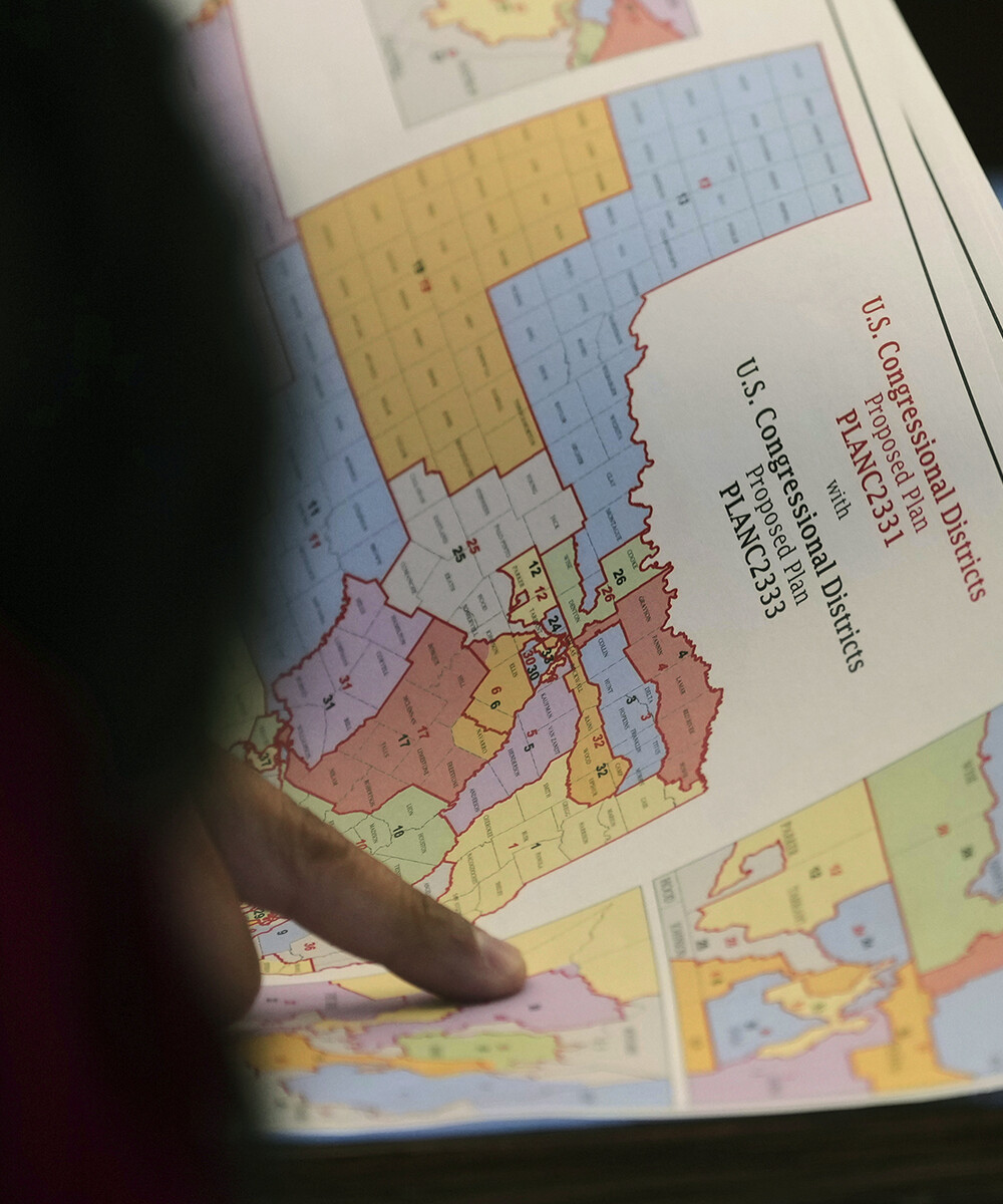 Map of a gerrymandered congressional district.