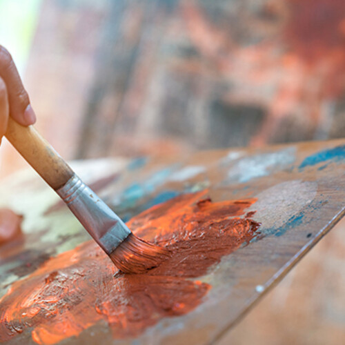 Paint and a paintbrush