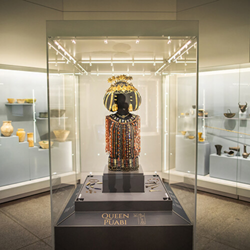 Puabi artifact in the Penn Museum's Middle East Galleries