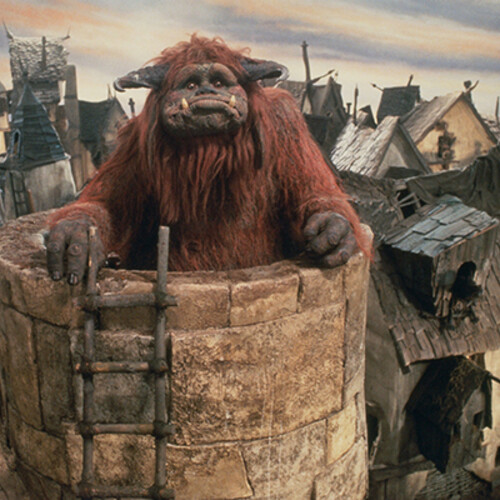 Troll-like puppet emerges from chimney