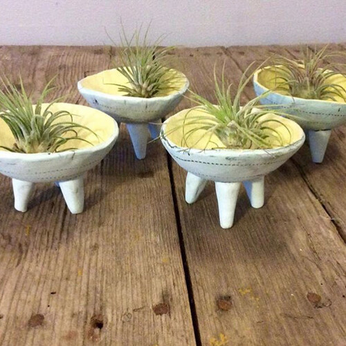 Four clay planters