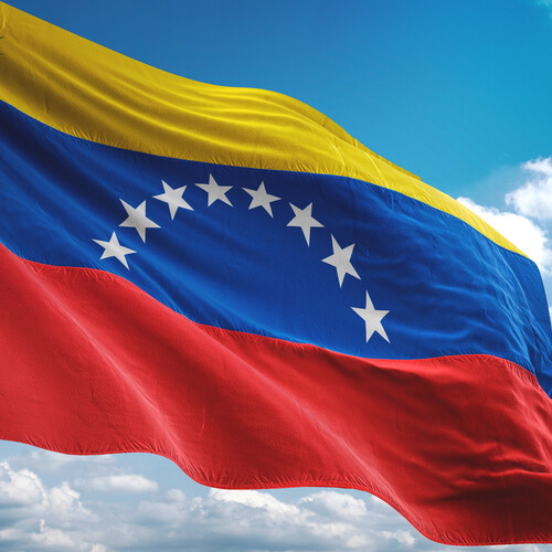 Venezuelan flag flying 