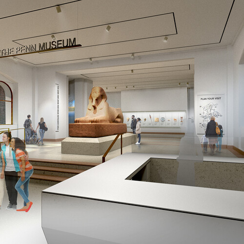rendering of the new sphinx location in the penn museum
