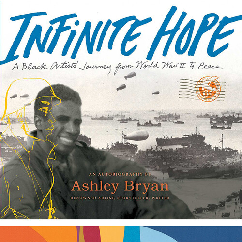 Ashley Bryan memoir cover and cover of "Vibrant Wonders" illustrations book