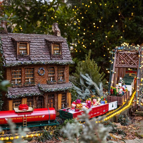 Holiday home with model train in front