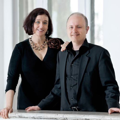 Gwyn Roberts and Richard Stone posing
