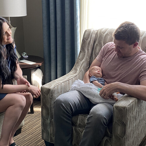 Baby Telden with parents