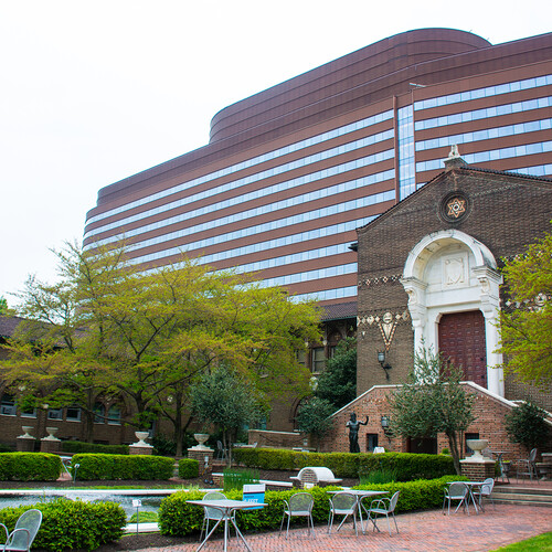 penn museum with patient pavilion in background