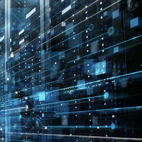 Closeup detail of the minutiae of a supercomputer.