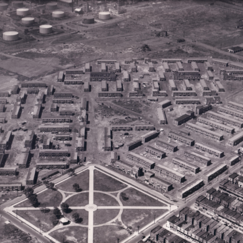 The Tasker Homes under construction in 1940. 