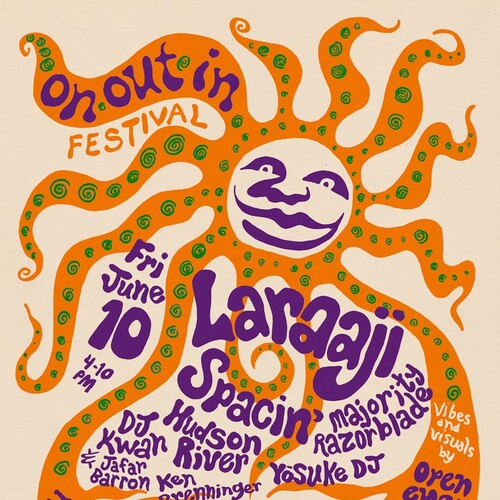 On Out In festival's featured artists in an icon. 