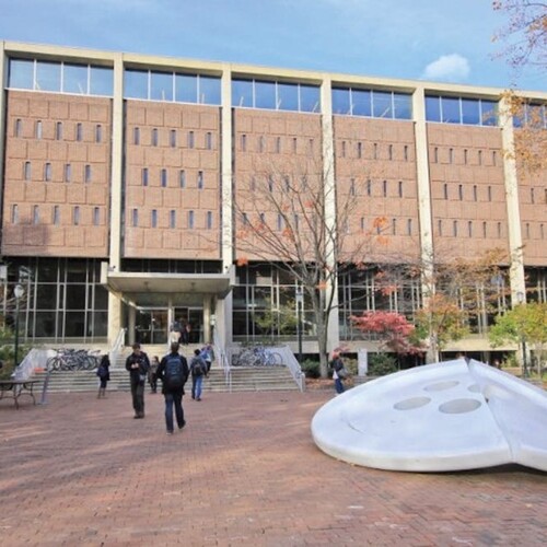 Exterior of Van Pelt Library.