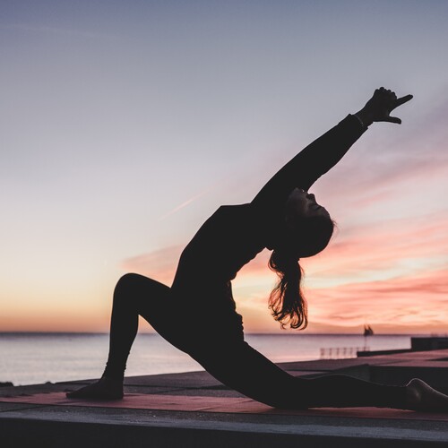 A person doing yoga.
