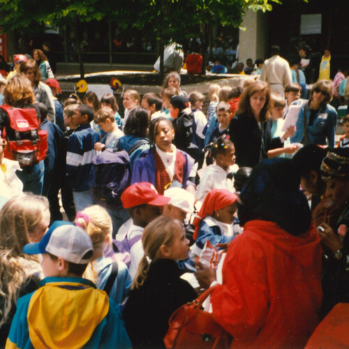 children from a local school attend a performance at annenberg