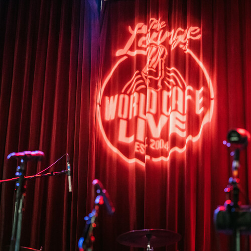 World Cafe Live lights and mic.