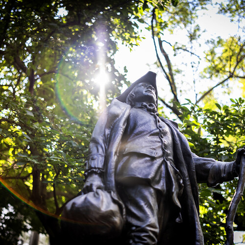 The young Ben Franklin statue on Penn’s campus.