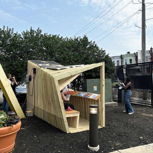 a prototype cooling shelter in Hunting Park, Philadelphia.