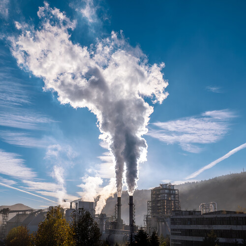 Emissions from a power plant.