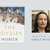 Emily Wilson with cover of The Odyssey