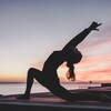 A person doing yoga.