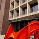 Entrance the the Weitzman School and art structure in Weitzman Plaza.