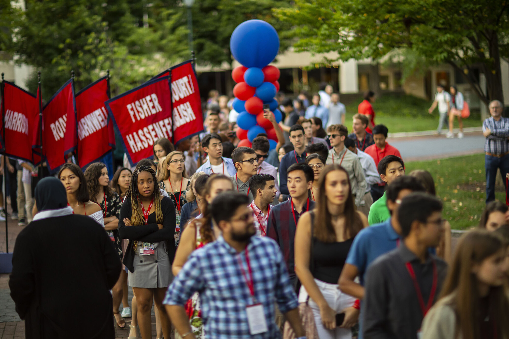 Students arriving on College Green for 2019 Convocation ceremony
