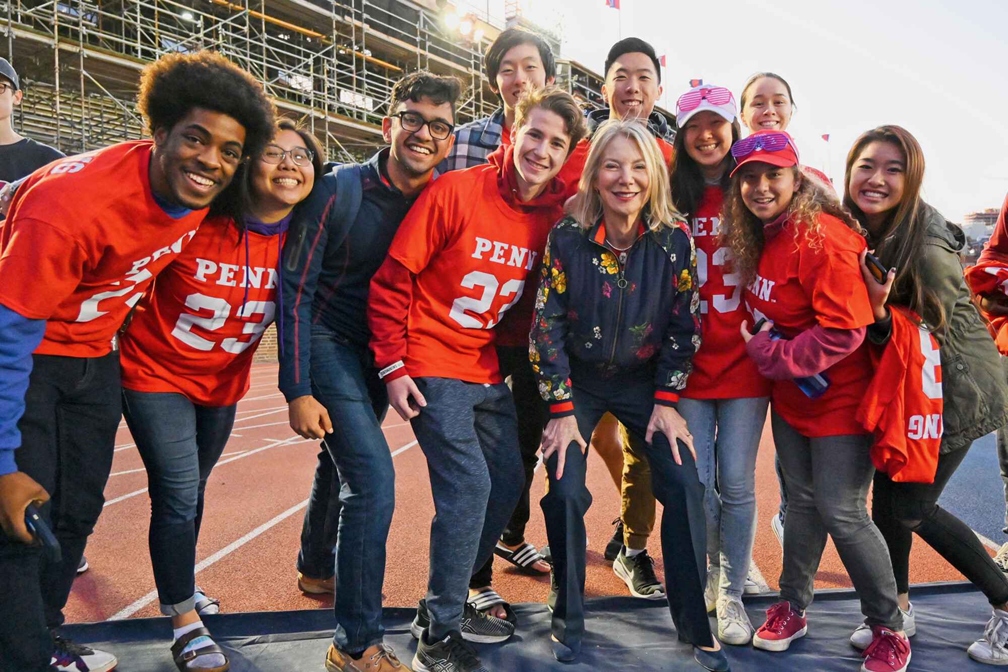 penn president amy gutmann at franklin field