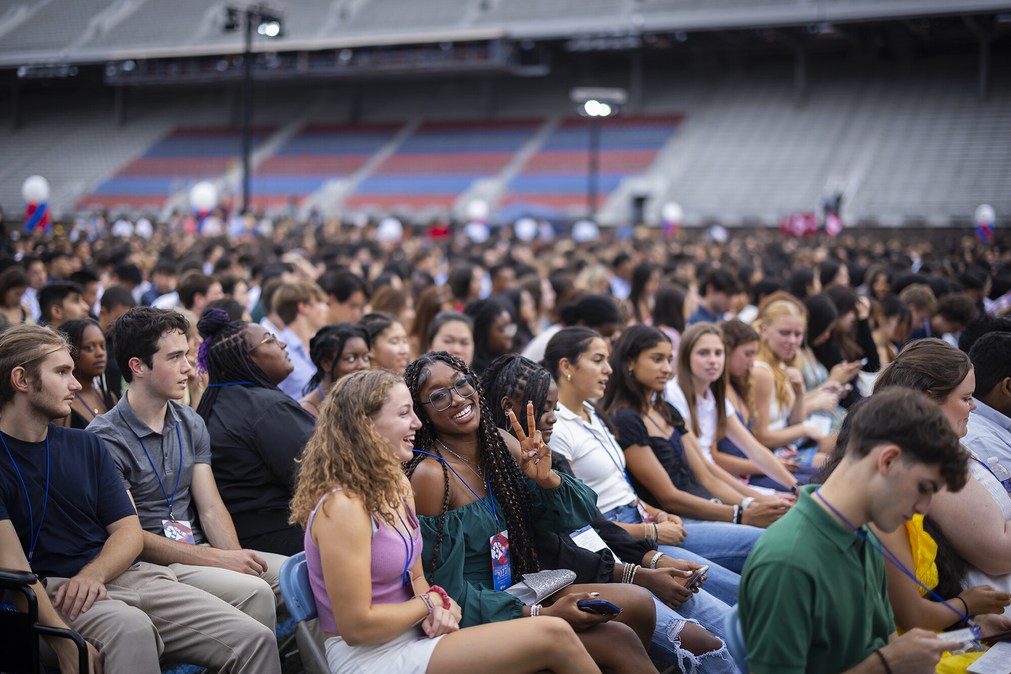 students sit in franklin field during convocation