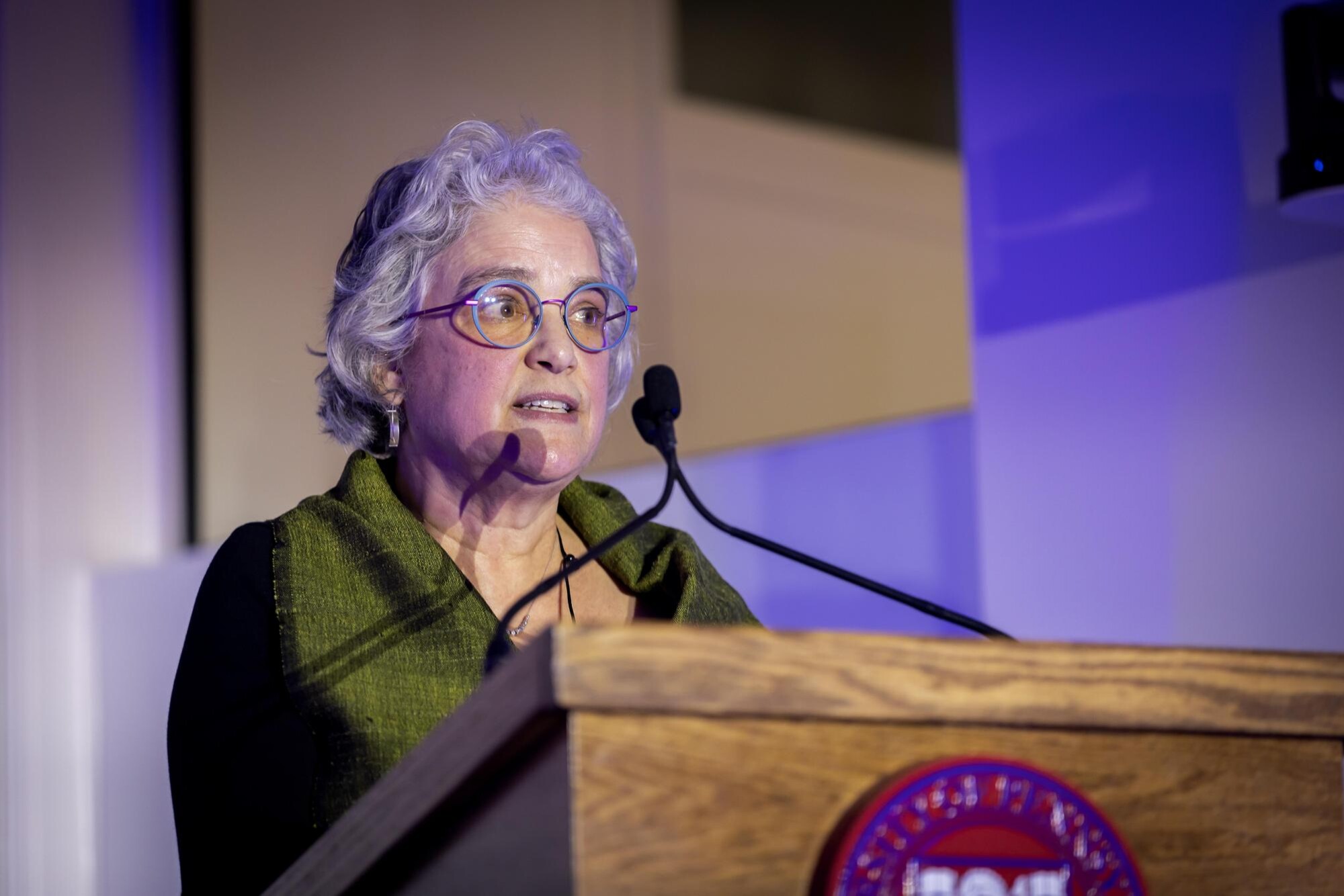 Karen Goldberg at the podium.