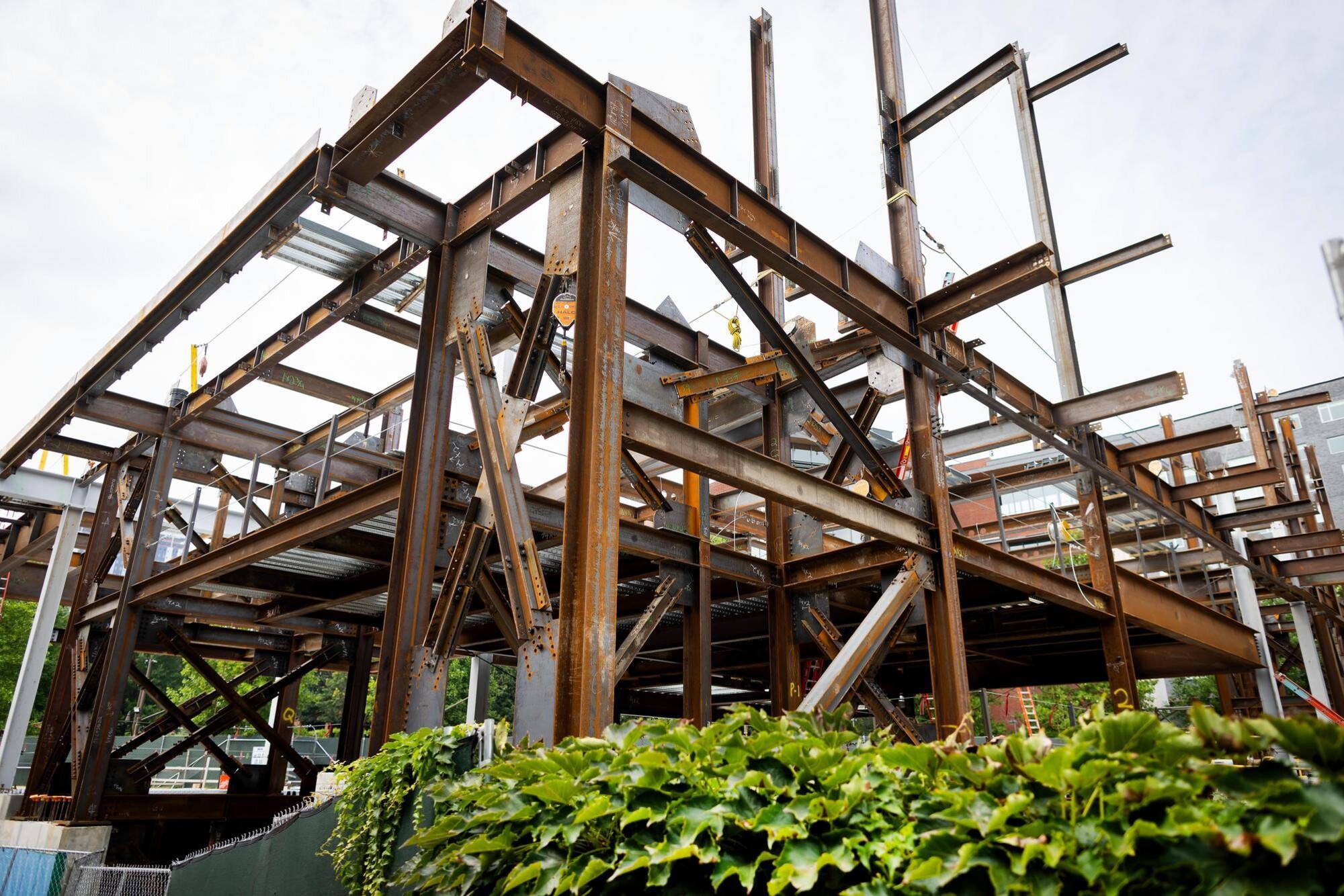 The exterior of Penn’s performing arts center under construction.