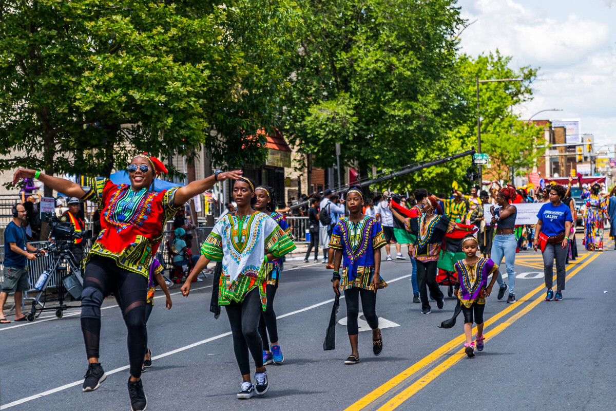A Juneteenth parade in Philadelphia streets