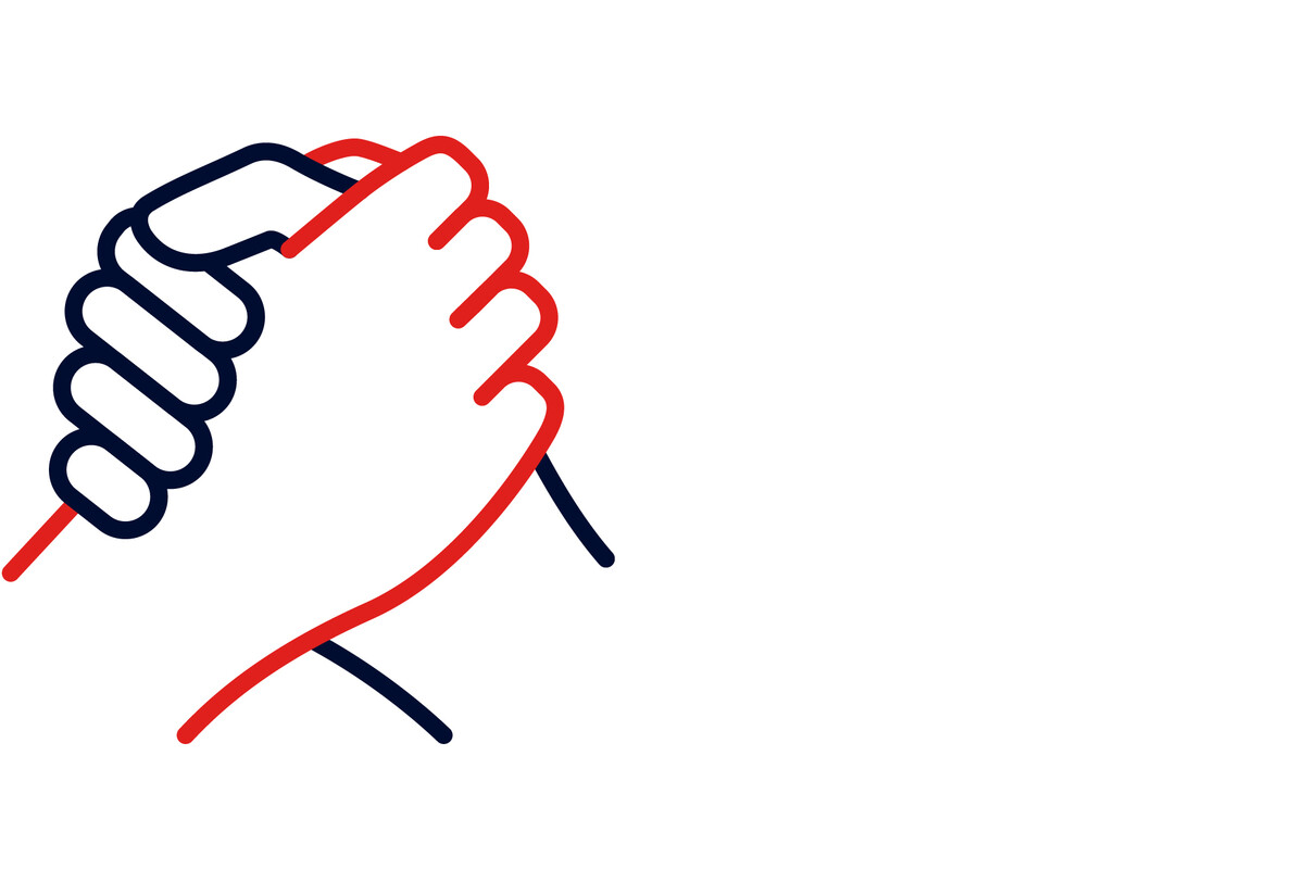 Two hands in embrace.