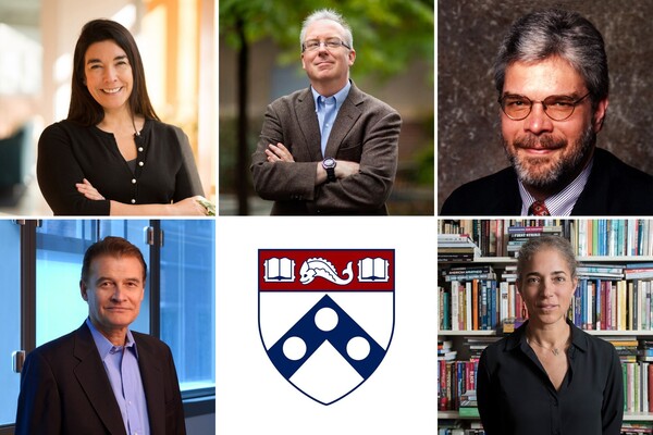 Headshots of five Penn professors.