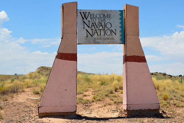 A sign that reads Welcome to the Navajo Nation.
