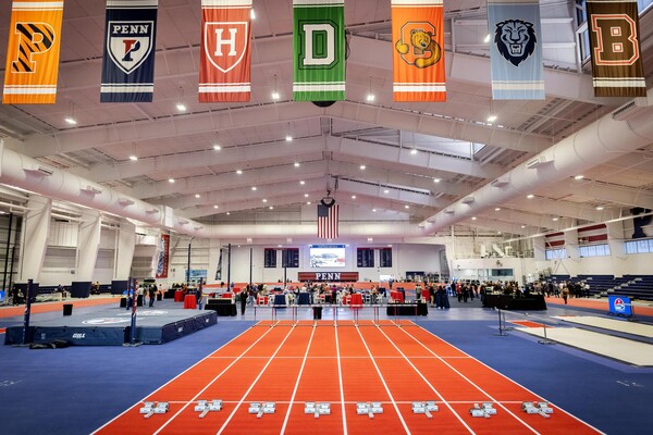 The indoor track at the Ott Center.