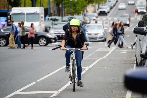 A PennDesign pilot study tracks riders in urban bike lanes to visualize a safer redesign.