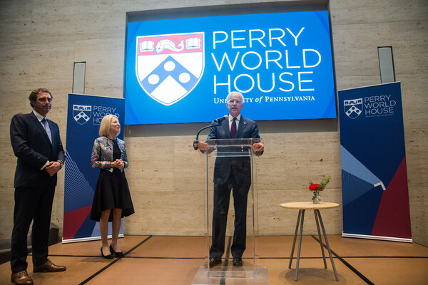 Joe Biden, Amy Gutmann, William Burke-White at Perry World House 2017 global order conference