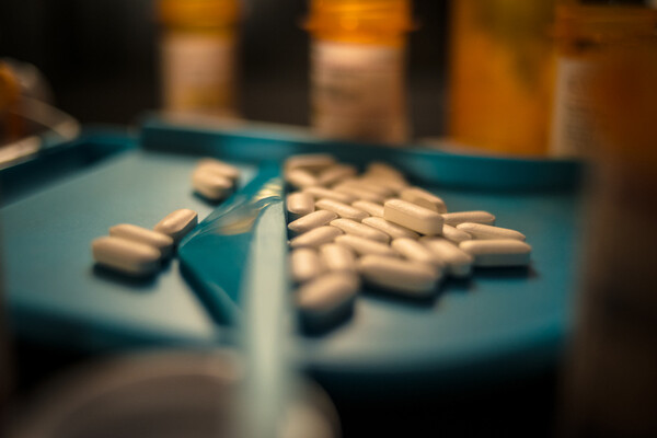 pill sorting at pharmacy