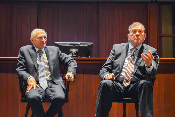 Wesley Clark and Tom Ridge at College Hall